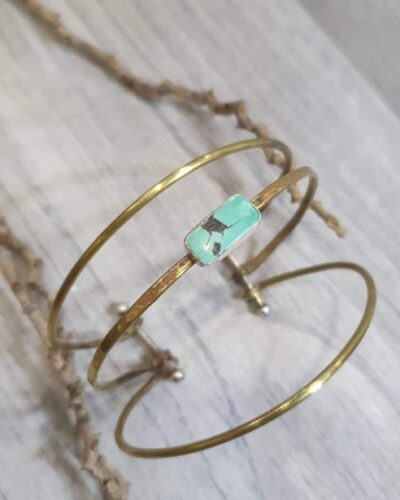 Mixed Metal & Turquoise Cuff